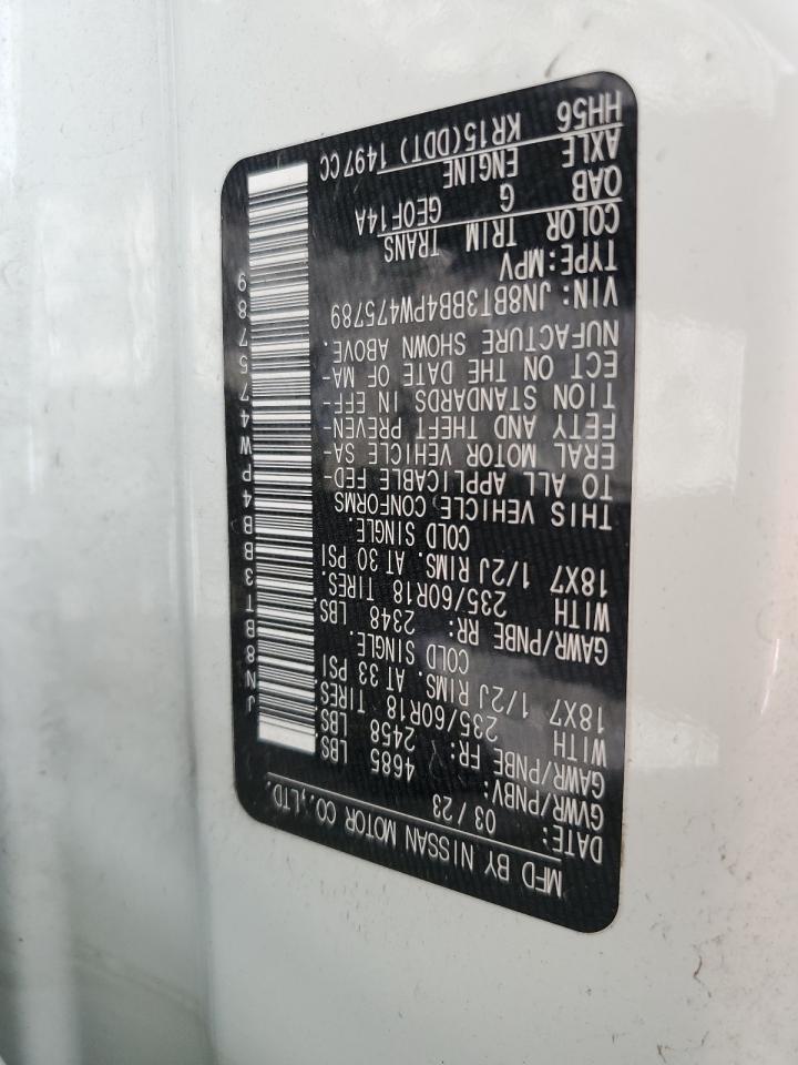 2023 NISSAN ROGUE SV VIN:JN8BT3BB4PW475789
