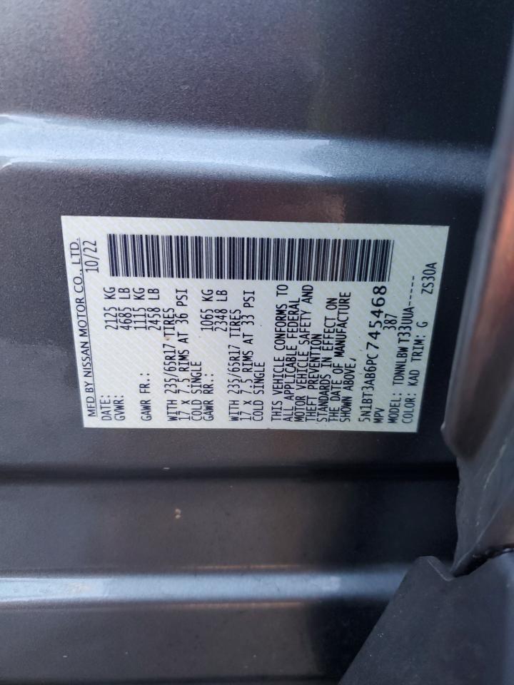 2023 NISSAN ROGUE S VIN:5N1BT3AB6PC745468