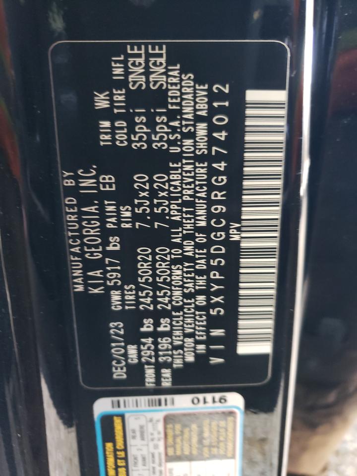2024 KIA TELLURIDE SX VIN:5XYP5DGC9RG474012