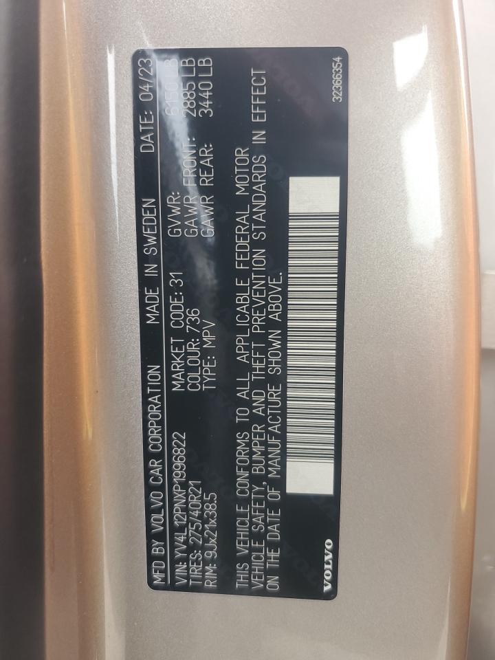 2023 VOLVO XC90 PLUS VIN:YV4L12PNXP1996822