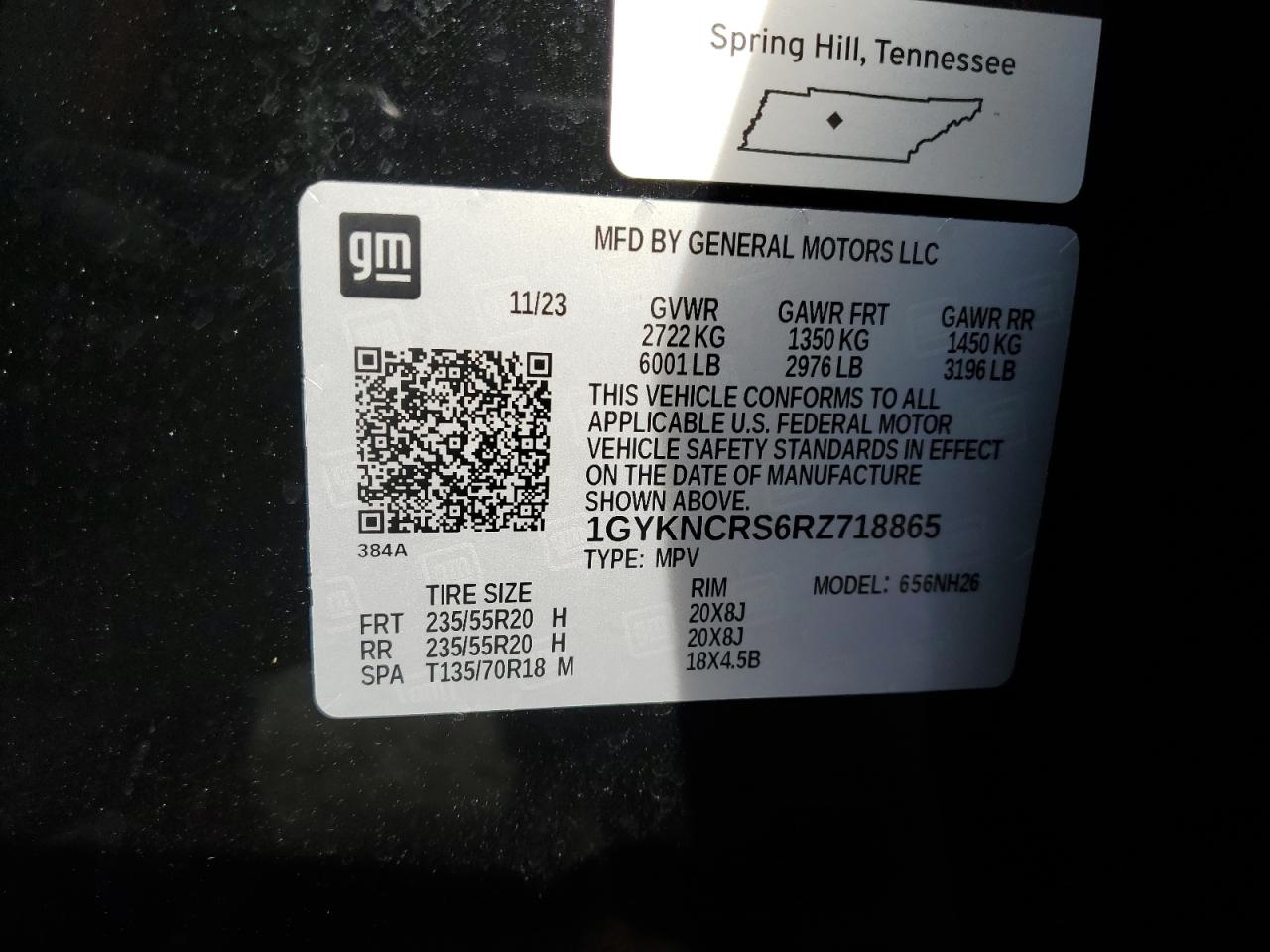 2024 CADILLAC XT5 PREMIUM LUXURY VIN:1GYKNCRS6RZ718865