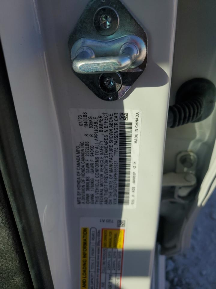 2023 HONDA CIVIC SPORT VIN:2HGFE2F58PH565937