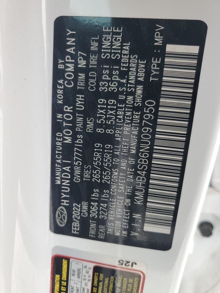 2022 GENESIS GV80 BASE VIN:KMUHB4SB6NU097950