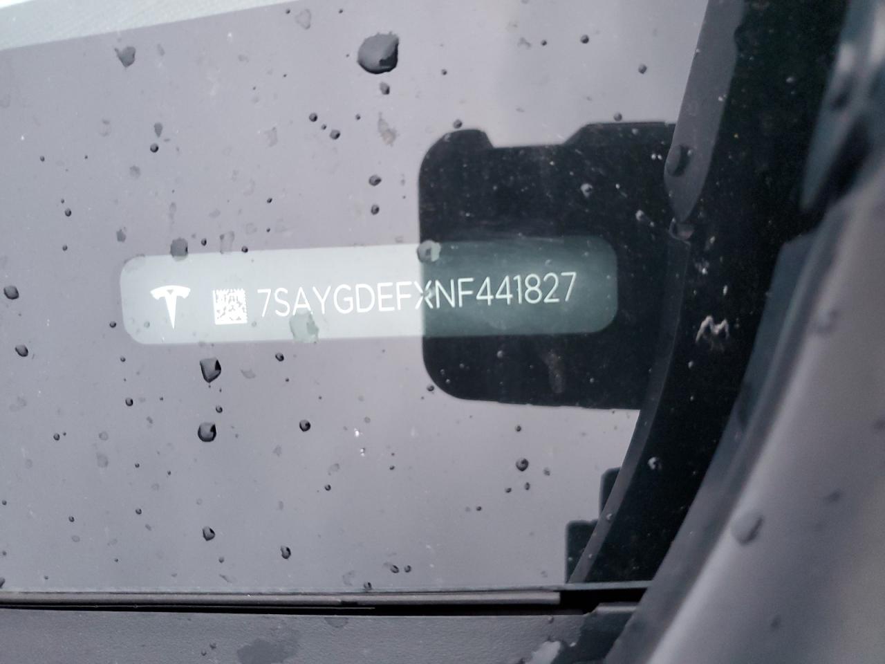 2022 TESLA MODEL Y  VIN:7SAYGDEFXNF441827