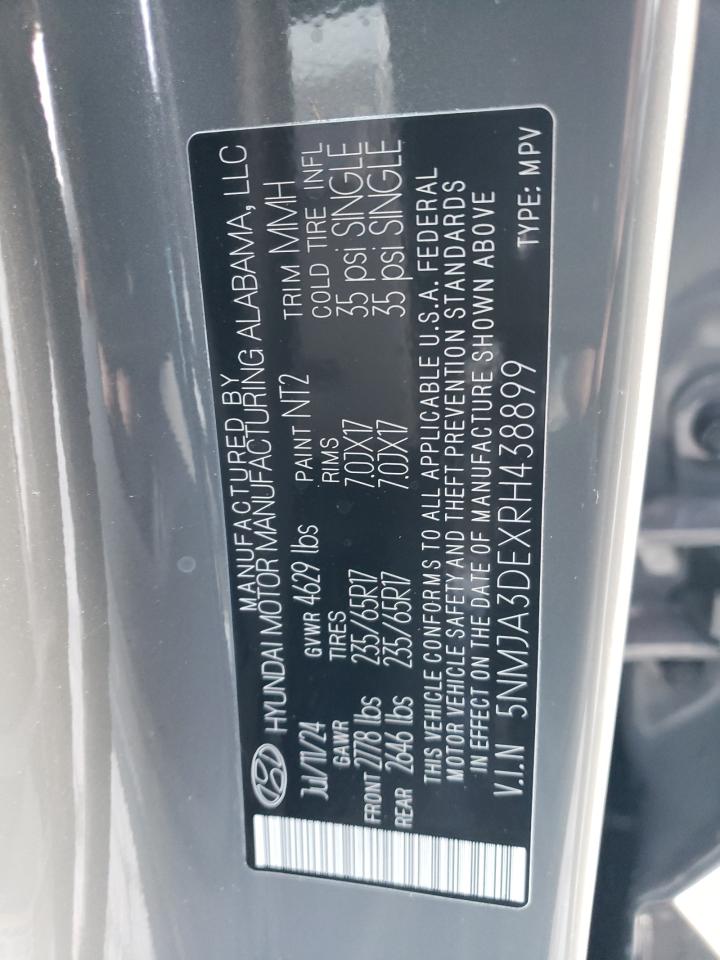 2024 HYUNDAI TUCSON SE VIN:5NMJA3DEXRH438899