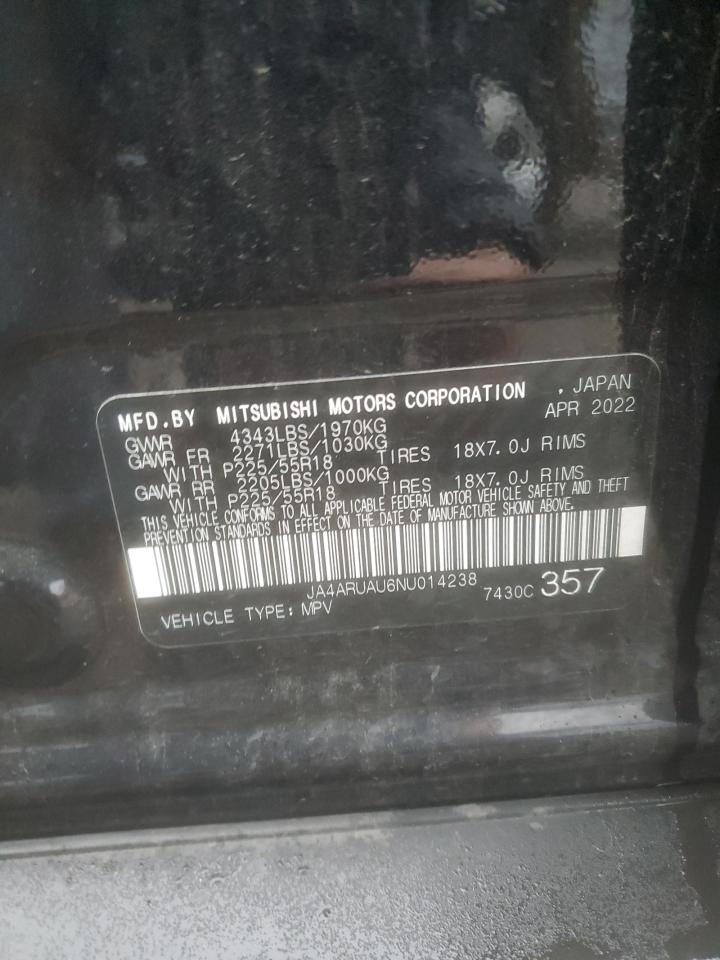 2022 MITSUBISHI OUTLANDER SPORT ES VIN:JA4ARUAU6NU014238