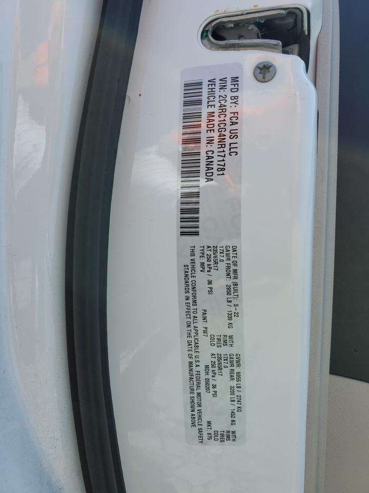 2022 CHRYSLER VOYAGER LX VIN:2C4RC1CG4NR171781