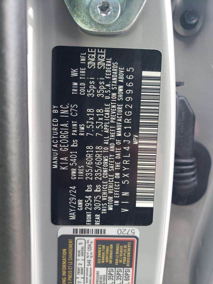 2024 KIA SORENTO S VIN:5XYRL4JC1RG299665
