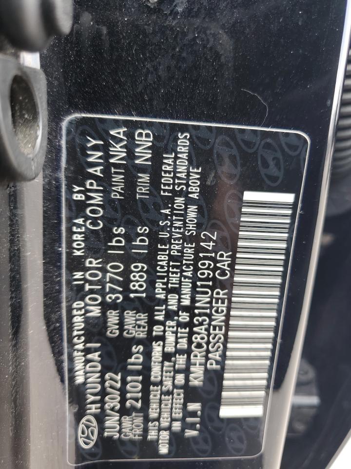2022 HYUNDAI VENUE SEL VIN:KMHRC8A31NU199142