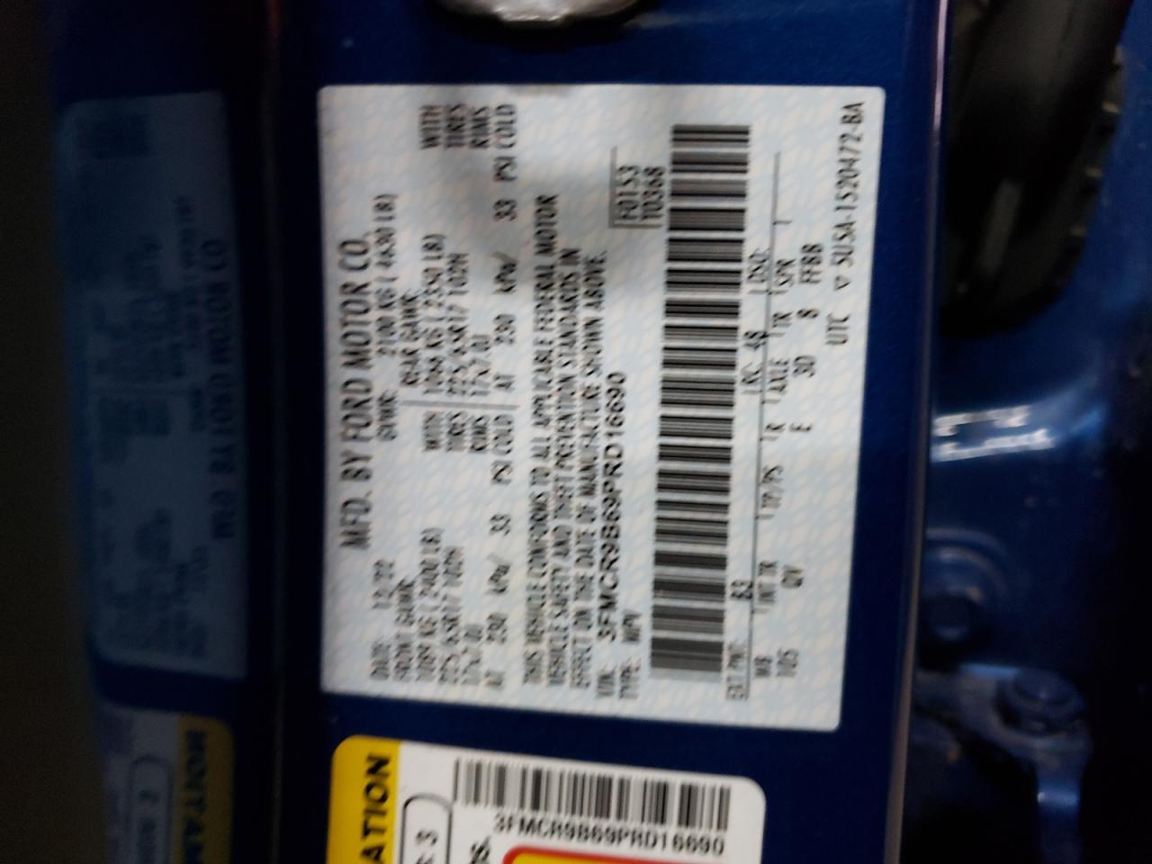 2023 FORD BRONCO SPORT BIG BEND VIN:3FMCR9B69PRD16690