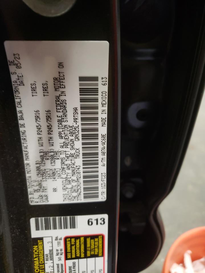2023 TOYOTA TACOMA DOUBLE CAB VIN:3TMAZ5CN1PM210743
