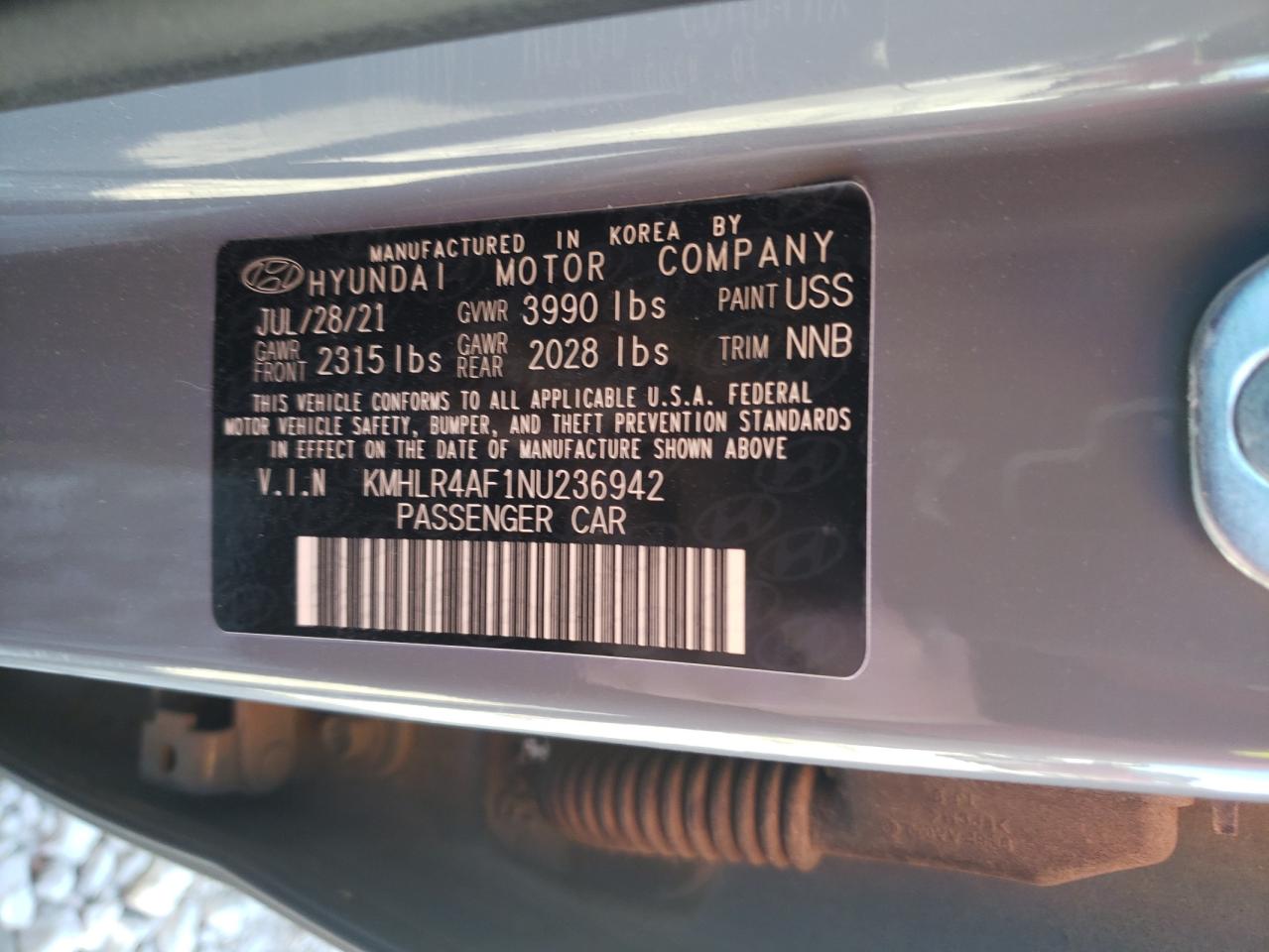 2022 HYUNDAI ELANTRA N LINE VIN:KMHLR4AF1NU236942