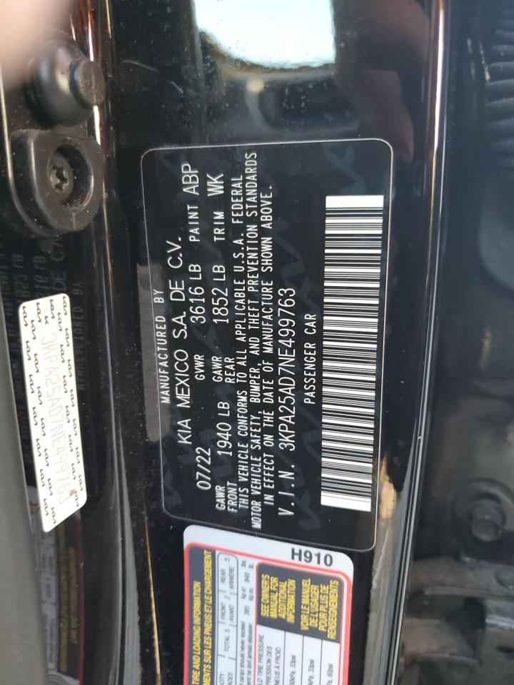 2022 KIA RIO S VIN:3KPA25AD7NE499763