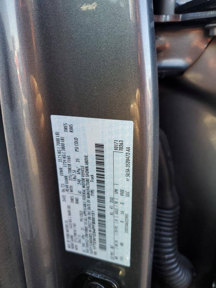 2023 FORD F150 SUPERCREW VIN:1FTEW1E84PFB88151