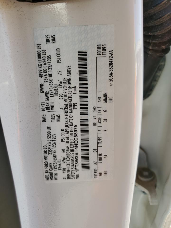 2022 FORD F250 SUPER DUTY VIN:1FT8W2BT4NEC88975