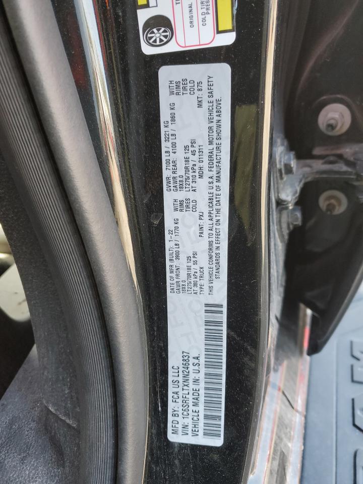 2022 RAM 1500 REBEL VIN:1C6SRFLTXNN246837