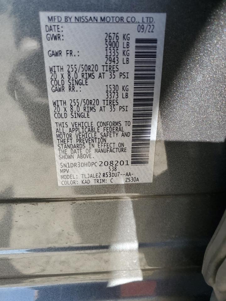 2023 NISSAN PATHFINDER PLATINUM VIN:1G6KD5RS7JU107171