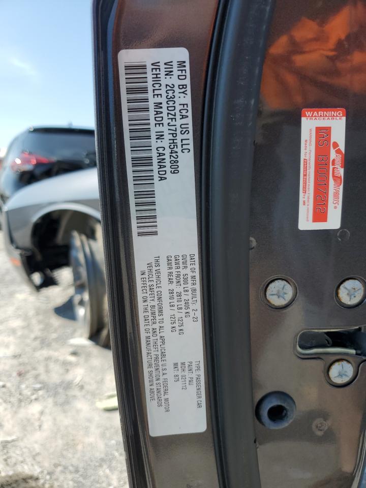 2023 DODGE CHALLENGER R/T SCAT PACK VIN:2C3CDZFJ7PH542809