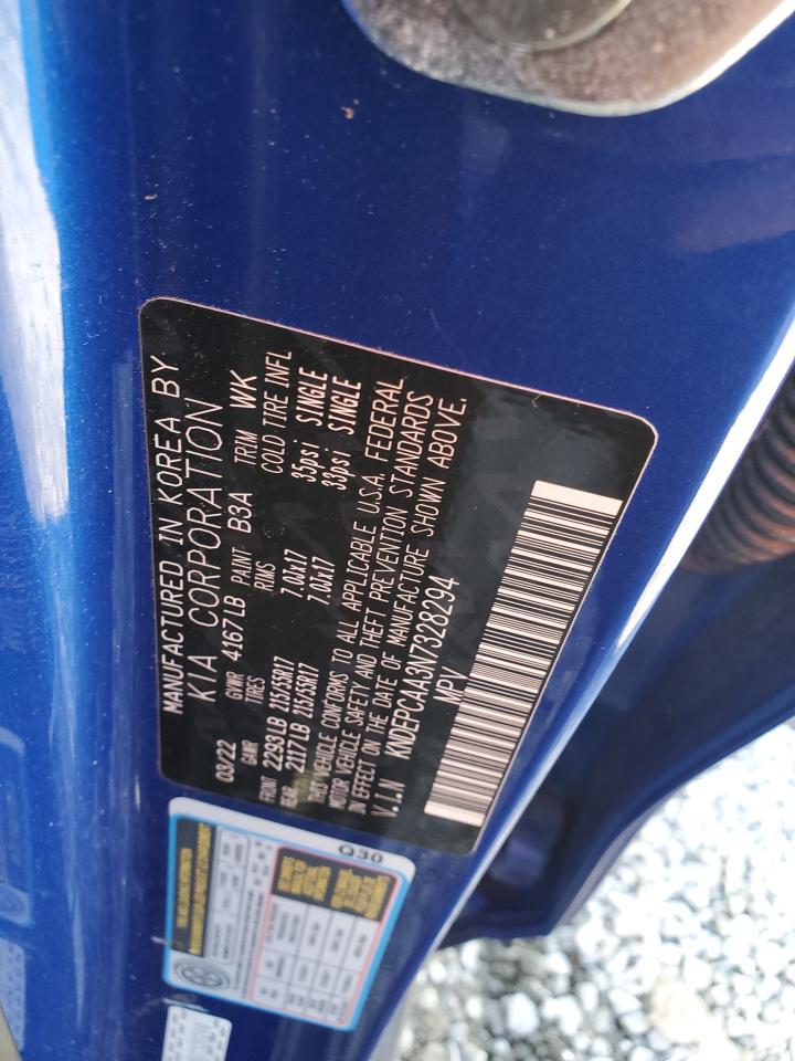 2022 KIA SELTOS LX VIN:3N1AB7AP0GY333580