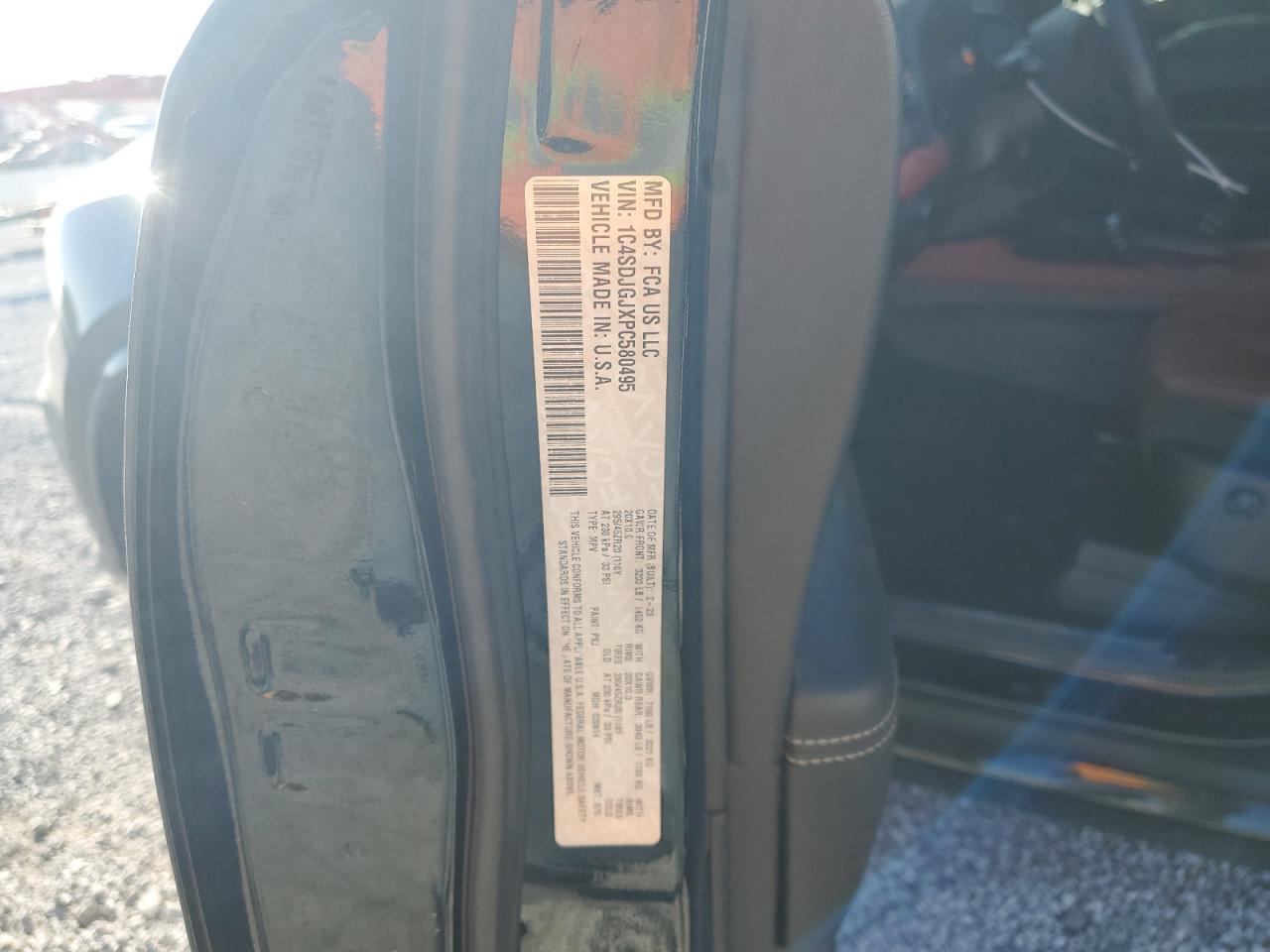 2023 DODGE DURANGO SRT 392 VIN:1C4SDJGJXPC580495