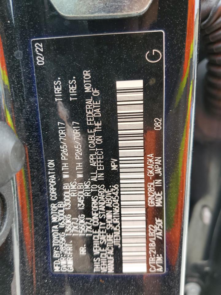 2022 TOYOTA 4RUNNER SR5/SR5 PREMIUM VIN:JTENU5JR1N6045436