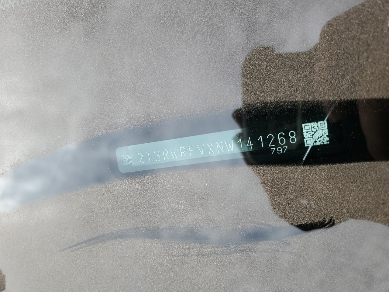 2022 TOYOTA RAV4 XLE VIN:2T3RWRFVXNW141268