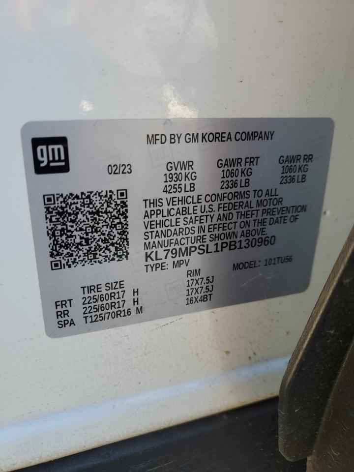 2023 CHEVROLET TRAILBLAZER LT VIN:KL79MPSL1PB130960