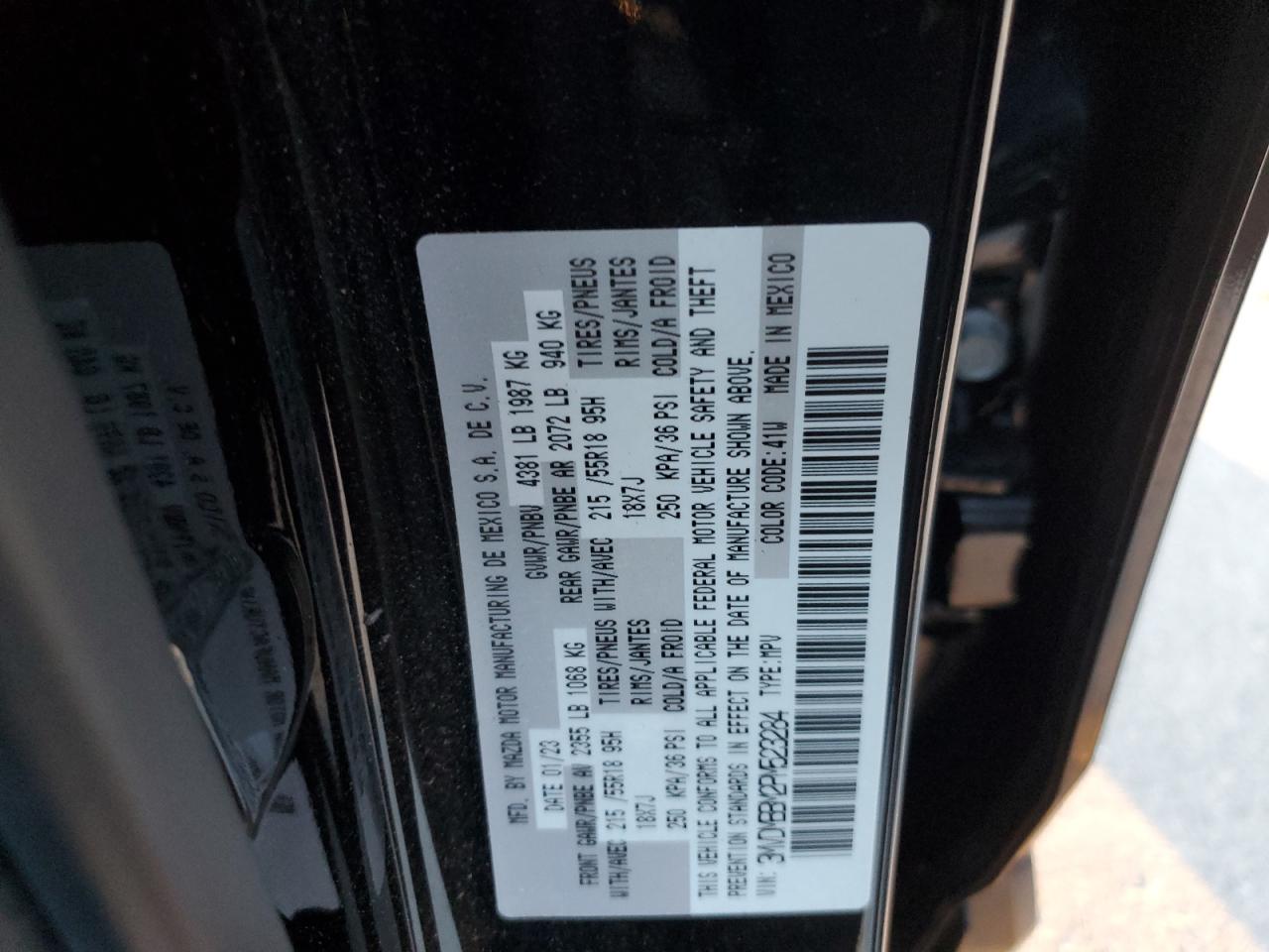 2023 MAZDA CX-30 SELECT VIN:3MVDMBBM2PM523284