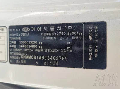 2018 Kia Carnival KNAMC81ABJS403789 VIN:KNAMC81ABJS403789