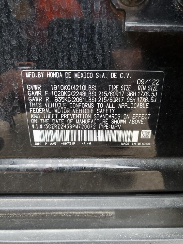 2023 HONDA HR-V LX VIN:3CZRZ2H36PM720072
