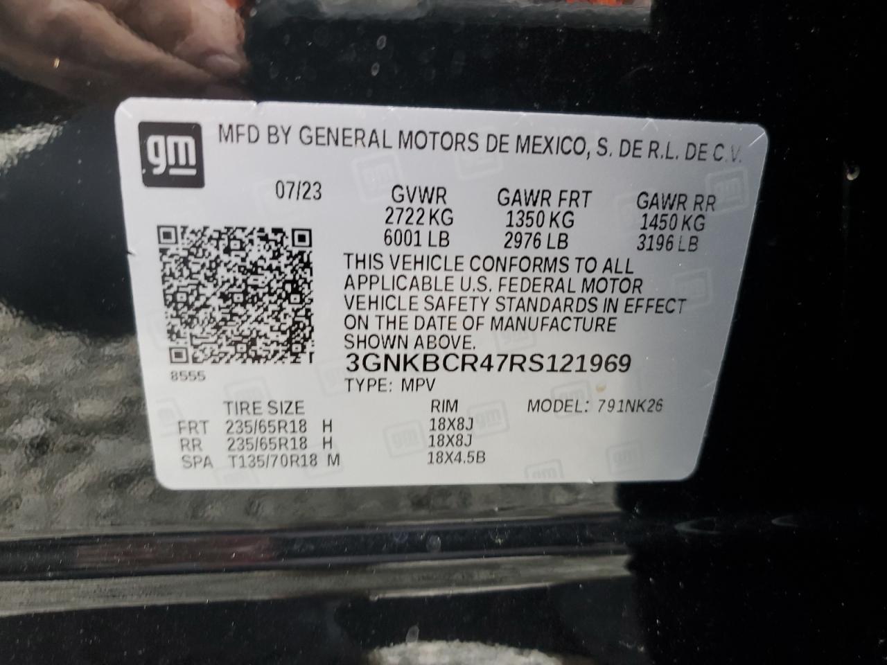 2024 CHEVROLET BLAZER 2LT VIN:3GNKBCR47RS121969