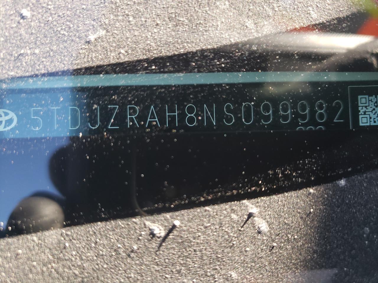 2022 TOYOTA HIGHLANDER XSE VIN:5TDJZRAH8NS099982