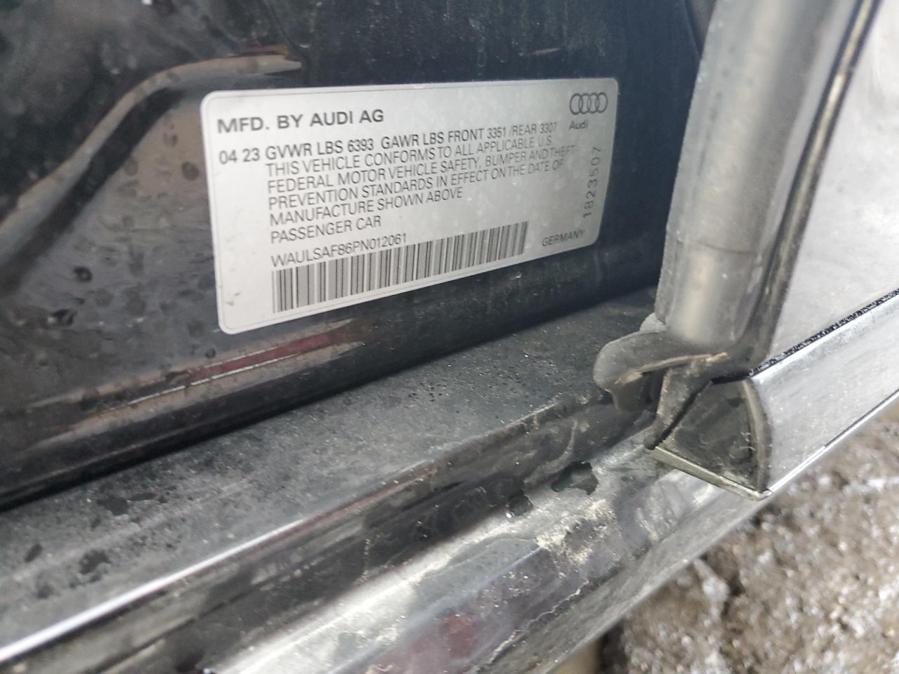 2023 AUDI S8  VIN:WAULSAF86PN012061