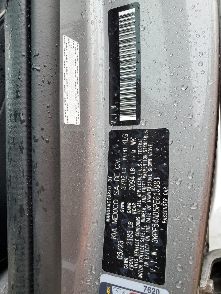 2023 KIA FORTE GT LINE VIN:3KPF54AD5PE613981