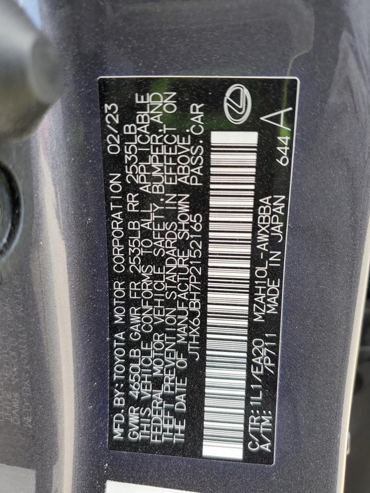 2023 LEXUS UX 250H BASE VIN:JTHX6JBH7P2152165