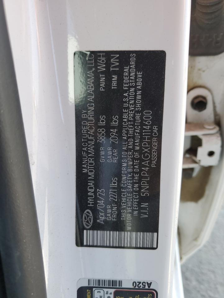 2023 HYUNDAI ELANTRA LIMITED VIN:5NPLP4AGXPH114600