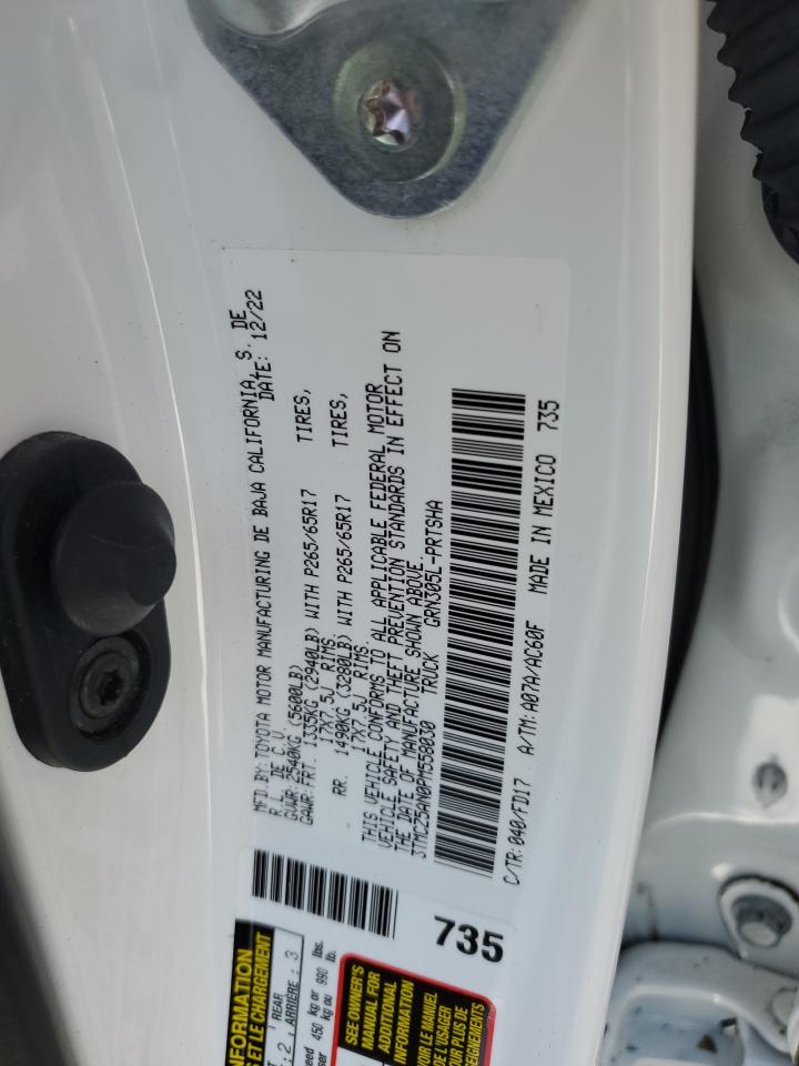 2023 TOYOTA TACOMA DOUBLE CAB VIN:3TMCZ5AN0PM558030