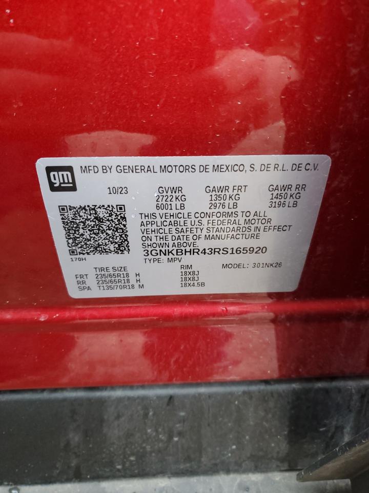 2024 CHEVROLET BLAZER 2LT VIN:3GNKBHR43RS165920