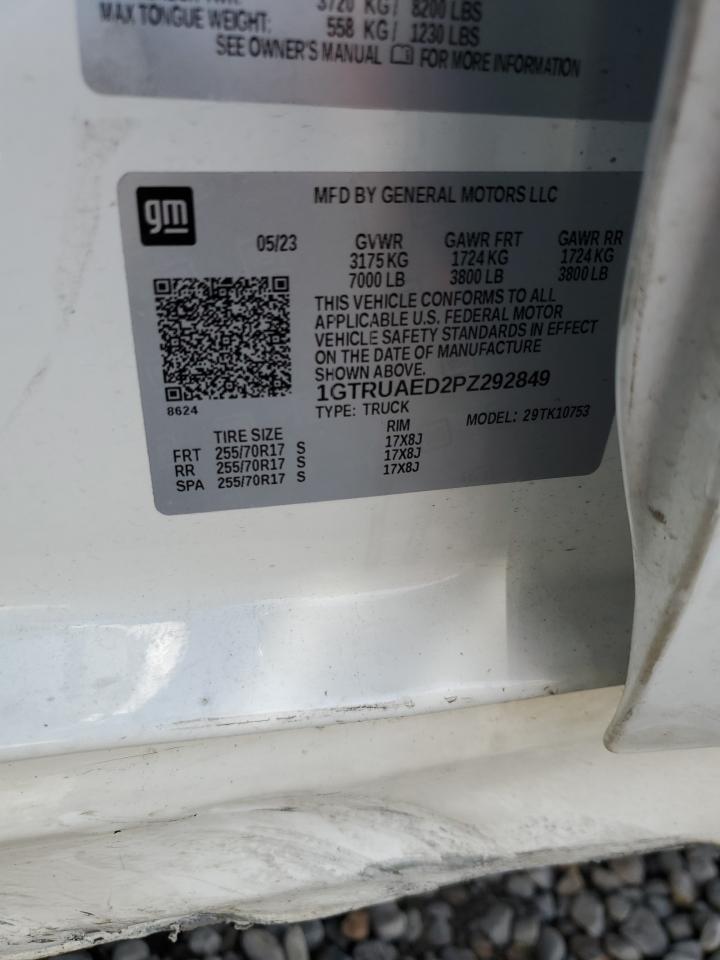 2023 GMC SIERRA K1500 VIN:1GTRUAED2PZ292849