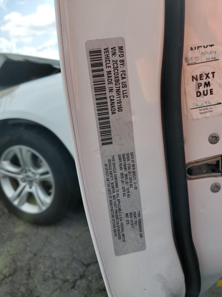 2022 DODGE CHARGER SXT VIN:2C3CDXBG7NH119160