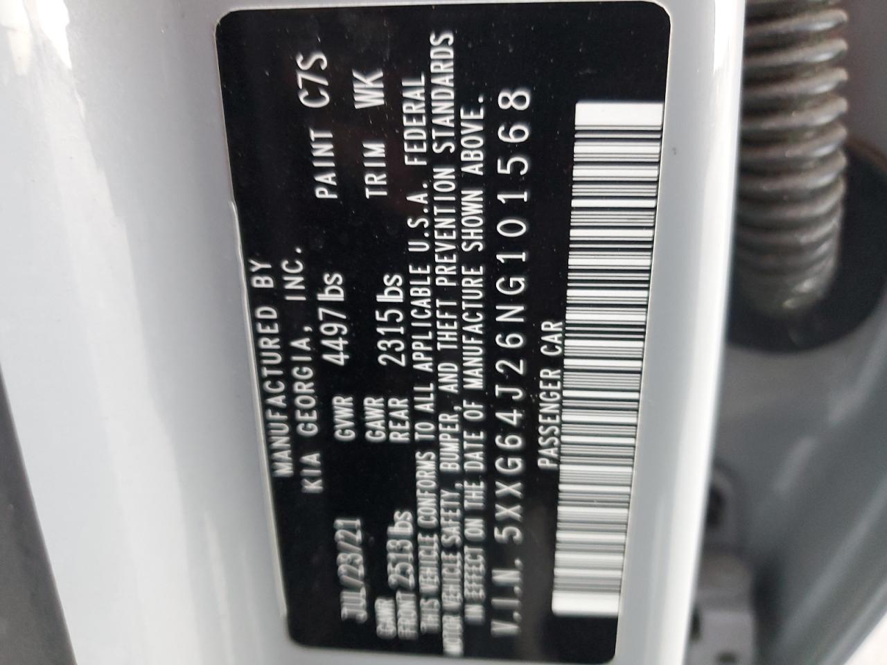 2022 KIA K5 GT LINE VIN:5XXG64J26NG101568