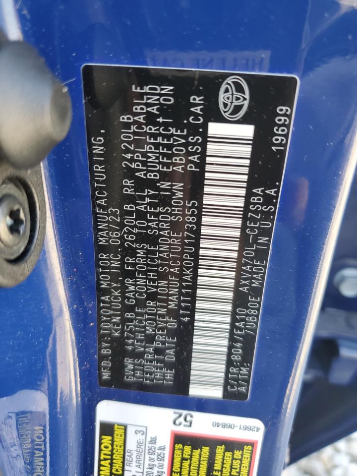 2023 TOYOTA CAMRY SE NIGHT SHADE VIN:4T1T11AK0PU173855