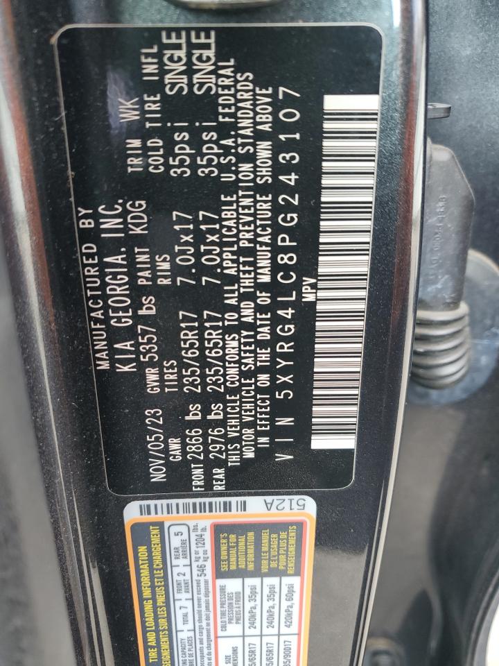 2023 KIA SORENTO LX VIN:5XYRG4LC8PG243107
