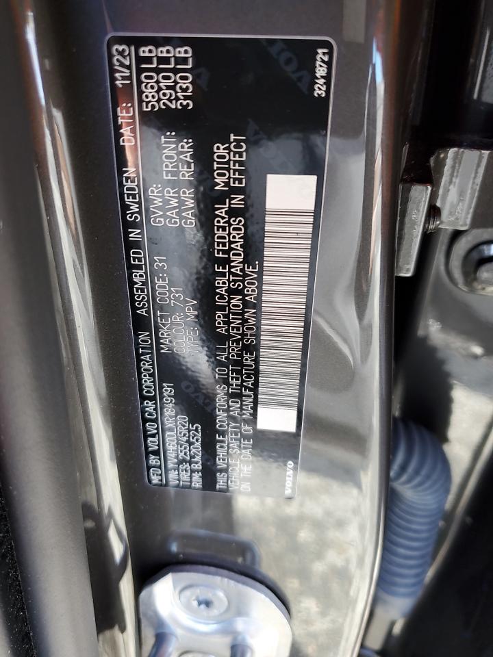 2024 VOLVO XC60 PLUS VIN:YV4H60DLXR1849191