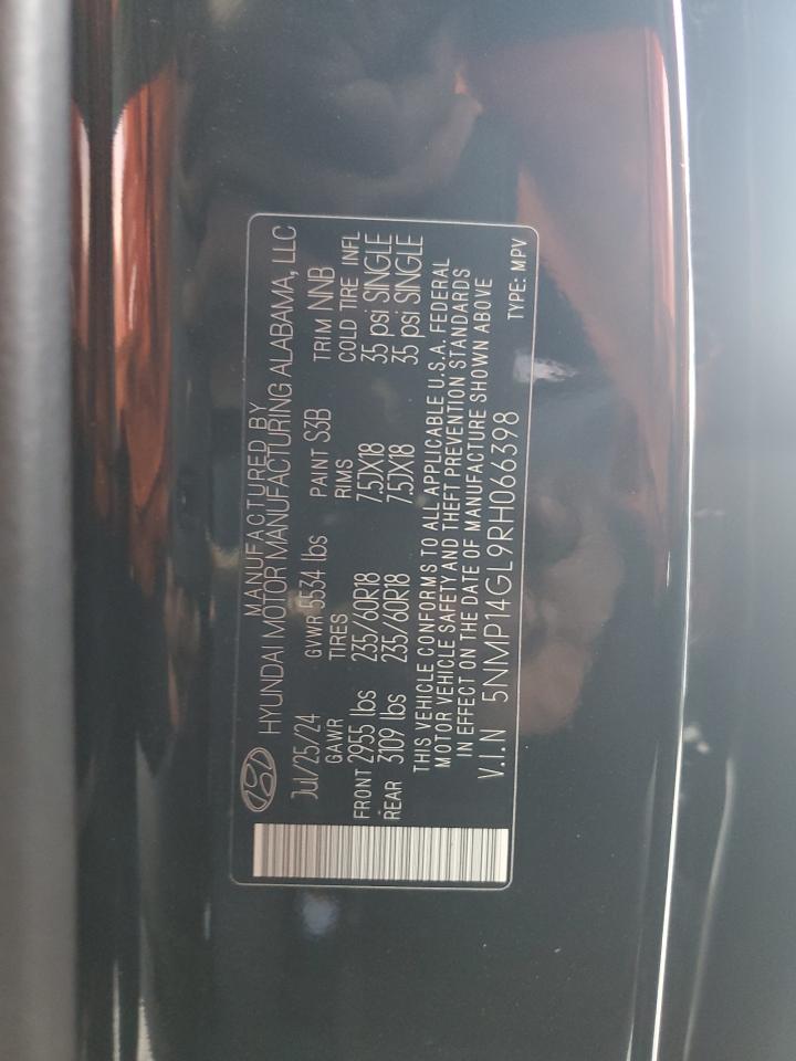 2024 HYUNDAI SANTA FE SE VIN:5NMP14GL9RH066398