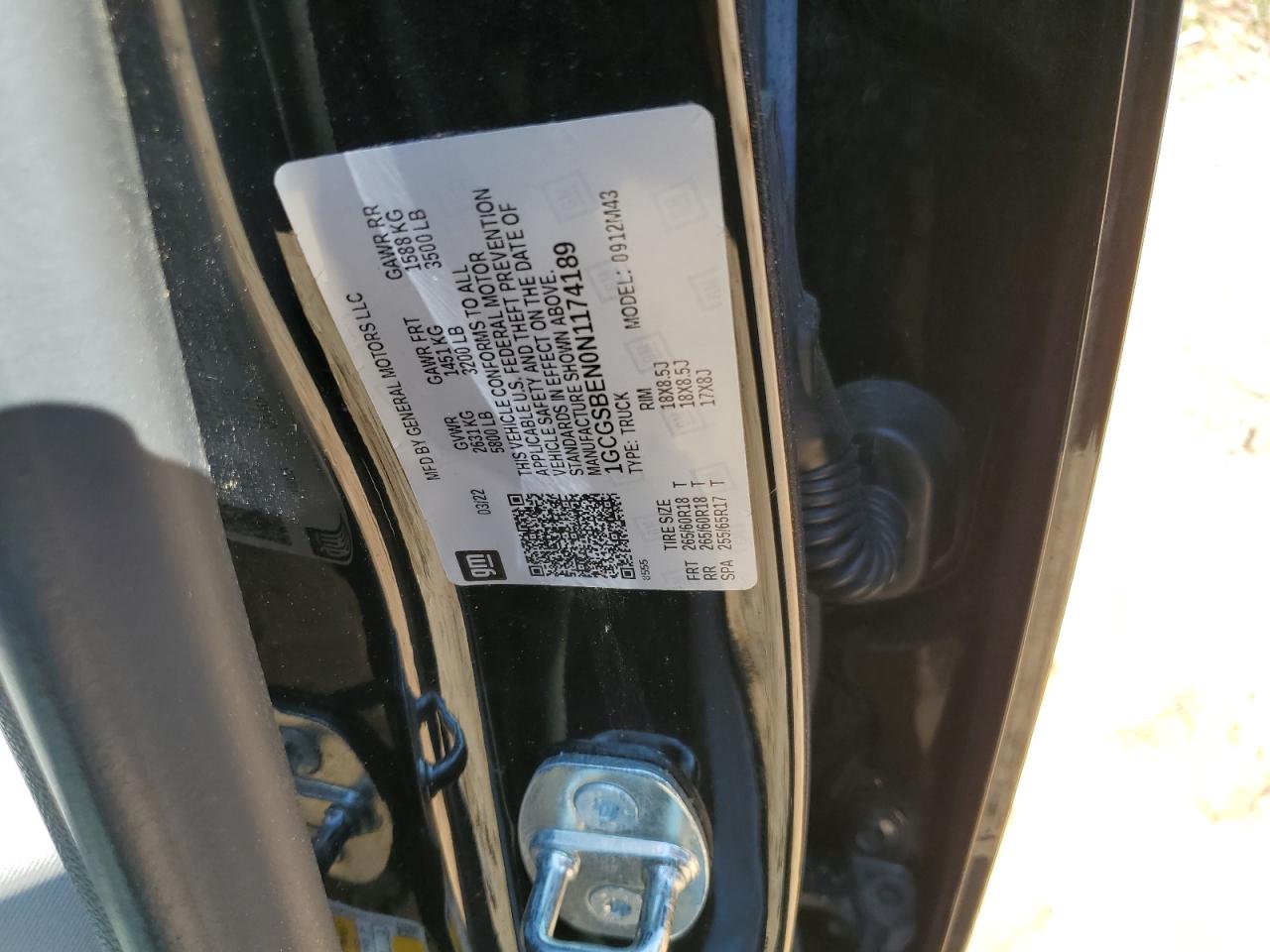 2022 CHEVROLET COLORADO  VIN:1GCGSBEN0N1174189