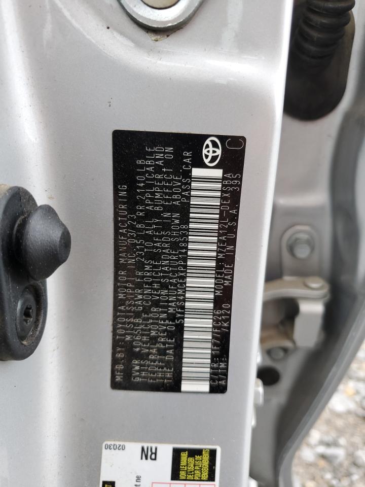 2023 TOYOTA COROLLA SE VIN:5YFS4MCEXPP148538