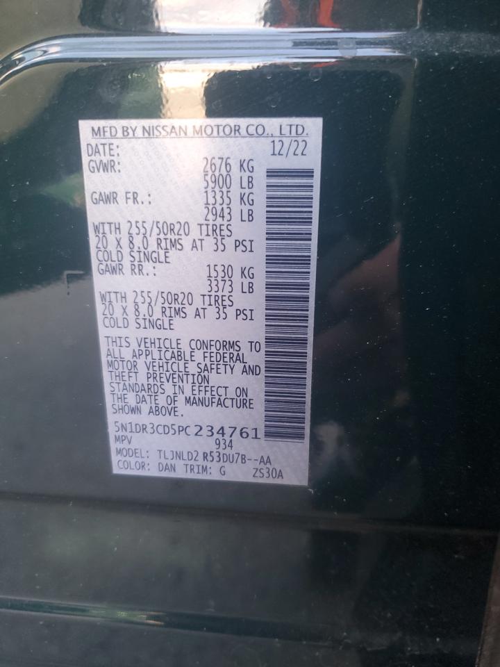 2023 NISSAN PATHFINDER SL VIN:5N1DR3CD5PC234761