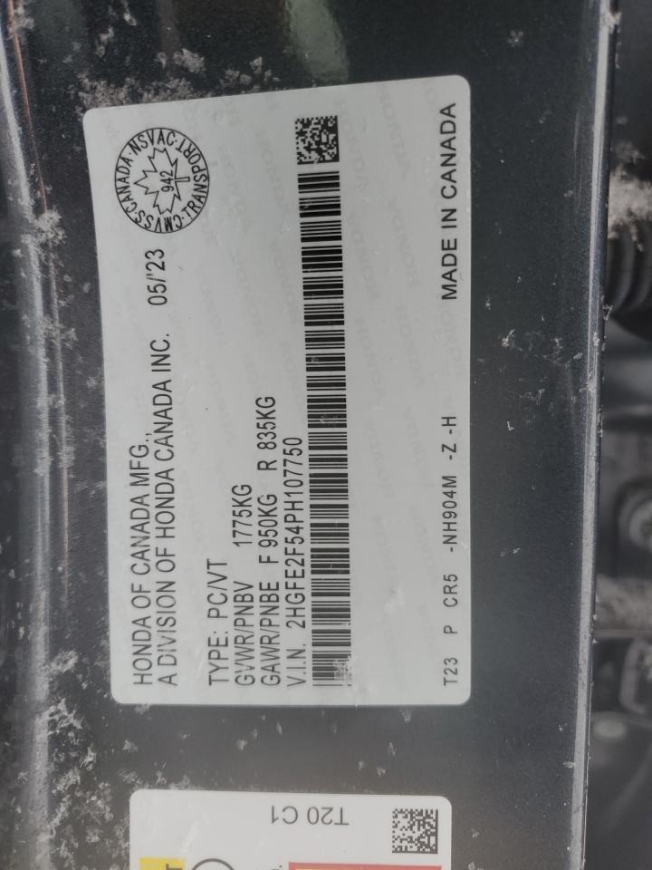 2023 HONDA CIVIC SPORT VIN:2HGFE2F54PH107750