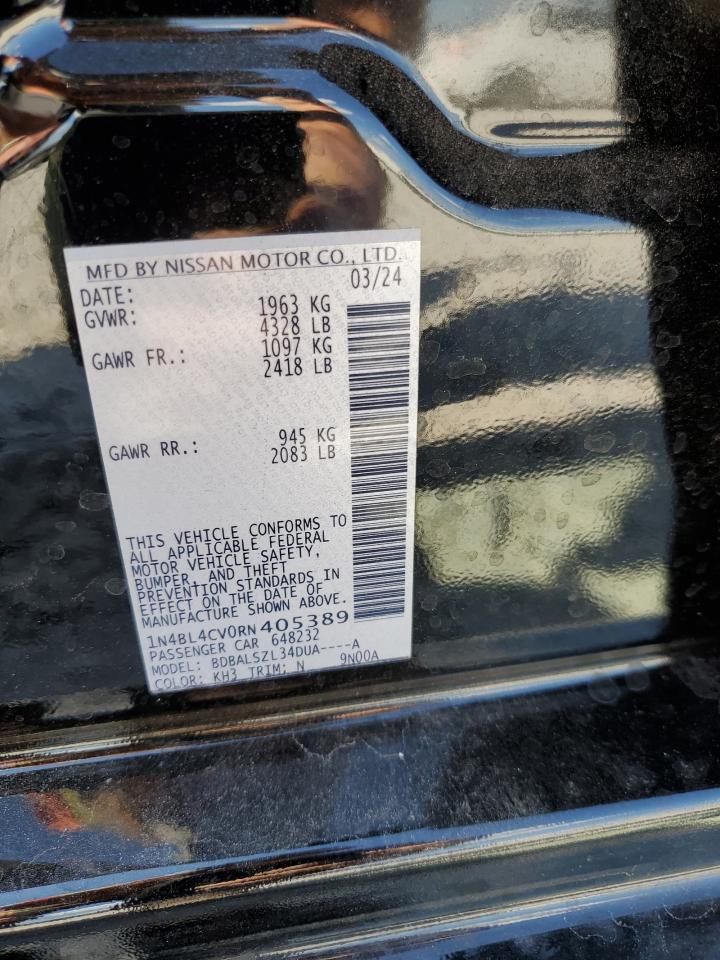 2024 NISSAN ALTIMA SR VIN:1N4BL4CV0RN405389